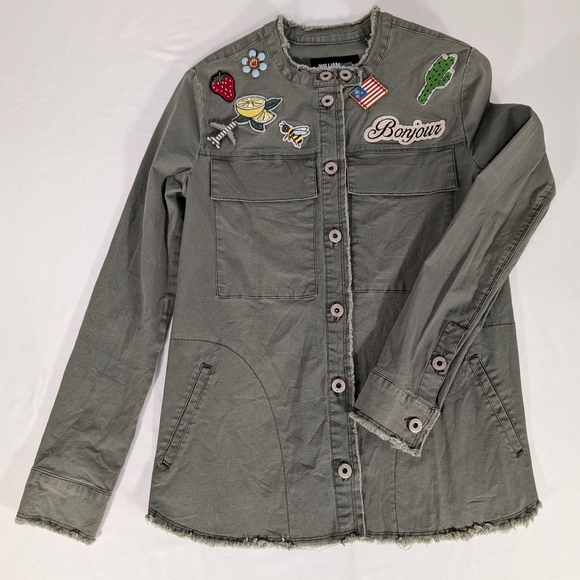 William Rast Jackets & Blazers - William Rast-Knotto Olive Green Shirt Jacket w/ Patchwork & Pins Size Junior XS